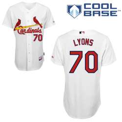 #70 Tyler Lyons White MLB Jersey-St. Louis Cardinals Stitched Cool Base Baseball Jersey