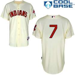 #7 David Murphy Cream MLB Jersey-Cleveland Indians Stitched Cool Base Baseball Jersey