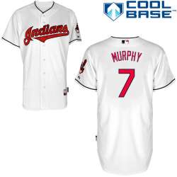 #7 David Murphy White MLB Jersey-Cleveland Indians Stitched Cool Base Baseball Jersey