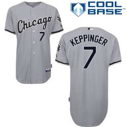 #7 Jeff Keppinger Gray MLB Jersey-Chicago White Sox Stitched Cool Base Baseball Jersey