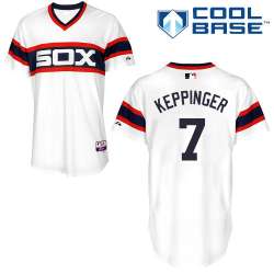 #7 Jeff Keppinger White MLB Jersey-Chicago White Sox Stitched Cool Base Baseball Jersey