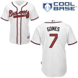 #7 Jonny Gomes White MLB Jersey-Atlanta Braves Stitched Cool Base Baseball Jersey