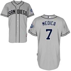 #7 Tommy Medica Gray MLB Jersey-San Diego Padres Stitched Cool Base Baseball Jersey