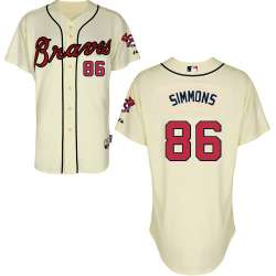 #86 Shae Simmons Cream MLB Jersey-Atlanta Braves Stitched Cool Base Baseball Jersey