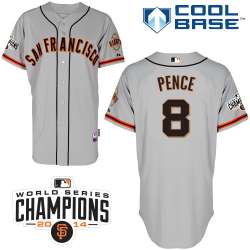 #8 Hunter Pence Gray MLB Jersey-San Francisco Giants Stitched Cool Base Baseball Jersey