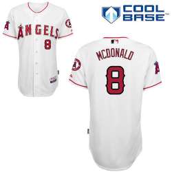 #8 John Mcdonald White MLB Jersey-Los Angeles Angels Of Anaheim Stitched Cool Base Baseball Jersey