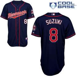 #8 Kurt Suzuki Dark Blue MLB Jersey-Minnesota Twins Stitched Cool Base Baseball Jersey