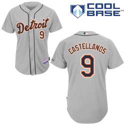 #9 Nick Castellanos Gray MLB Jersey-Detroit Tigers Stitched Cool Base Baseball Jersey
