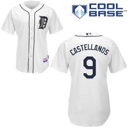 #9 Nick Castellanos White MLB Jersey-Detroit Tigers Stitched Cool Base Baseball Jersey